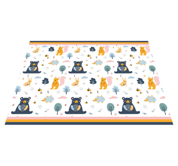 Tapis vinyle pour enfants amis de la forêt scandinave - TenStickers