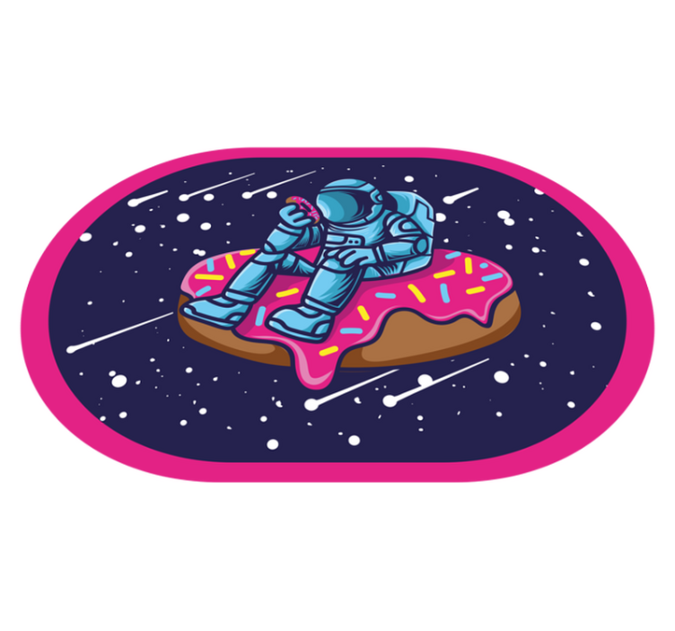 Tapis vinyle ado astronaute sur un beignet - TenStickers