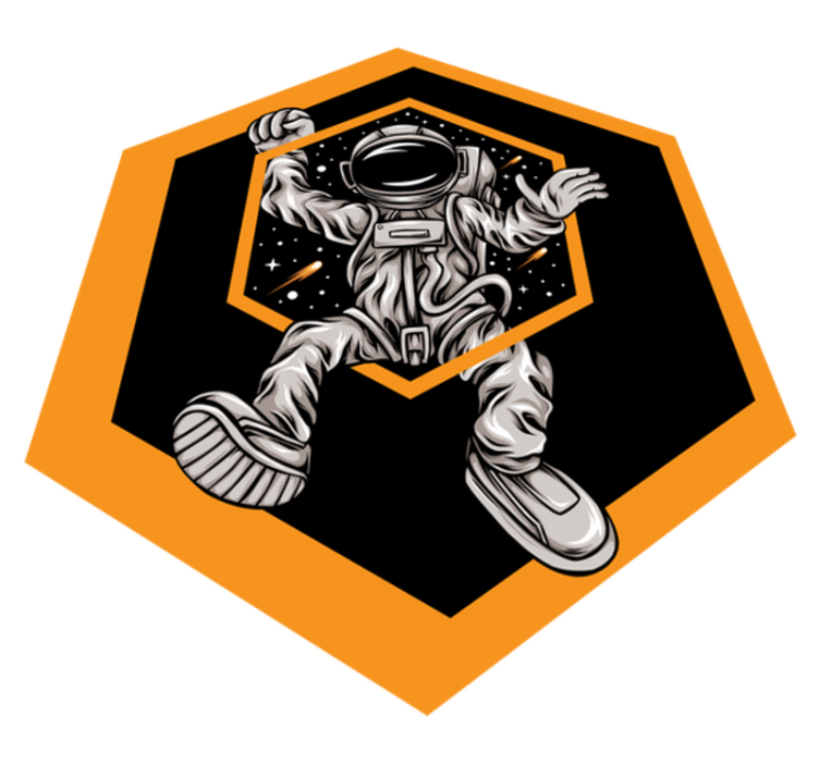 Tapis vinyle étoile aventure d'astronaute cosmique - TenStickers