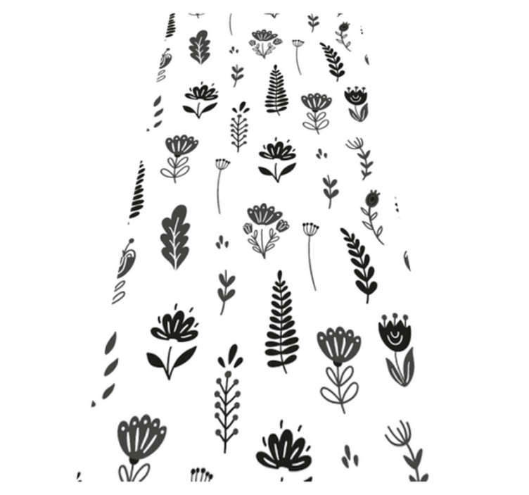 Tapis vinyle plantes motif de silhouette florale - TenStickers