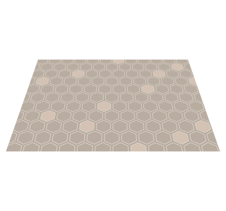 Tapis vinyle moderne vinylee nid d'abeille beige - TenStickers