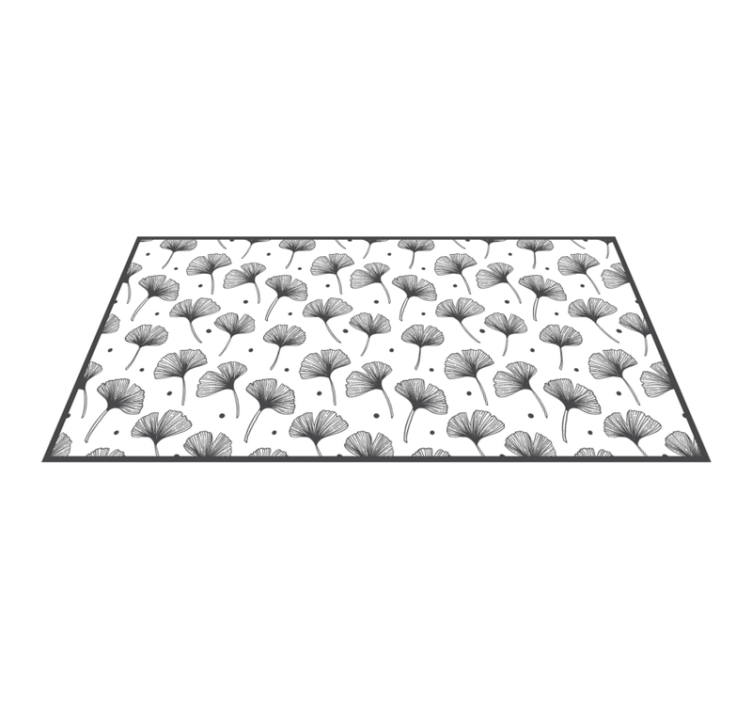 Tapis vinyle retro Feuilles de ginkgo vinylee blanc - TenStickers