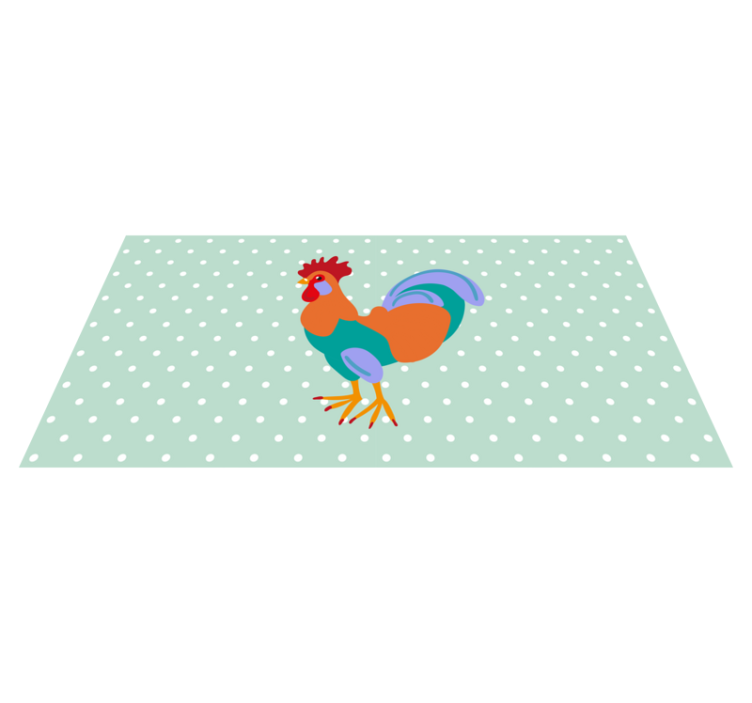 Tapis vinyle animal Coq réaliste coloré - TenStickers