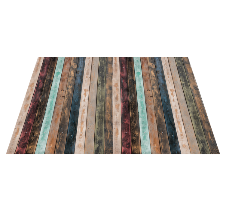 Tapis vinyle imitation parquet planches classiques colorées - TenStickers
