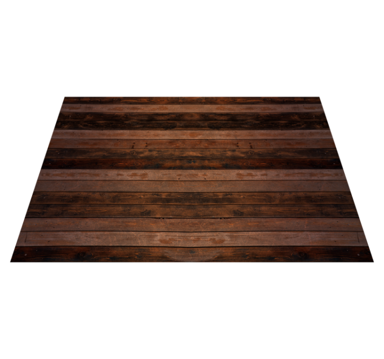 Tapis vinyle imitation parquet nuance brun foncé réaliste - TenStickers