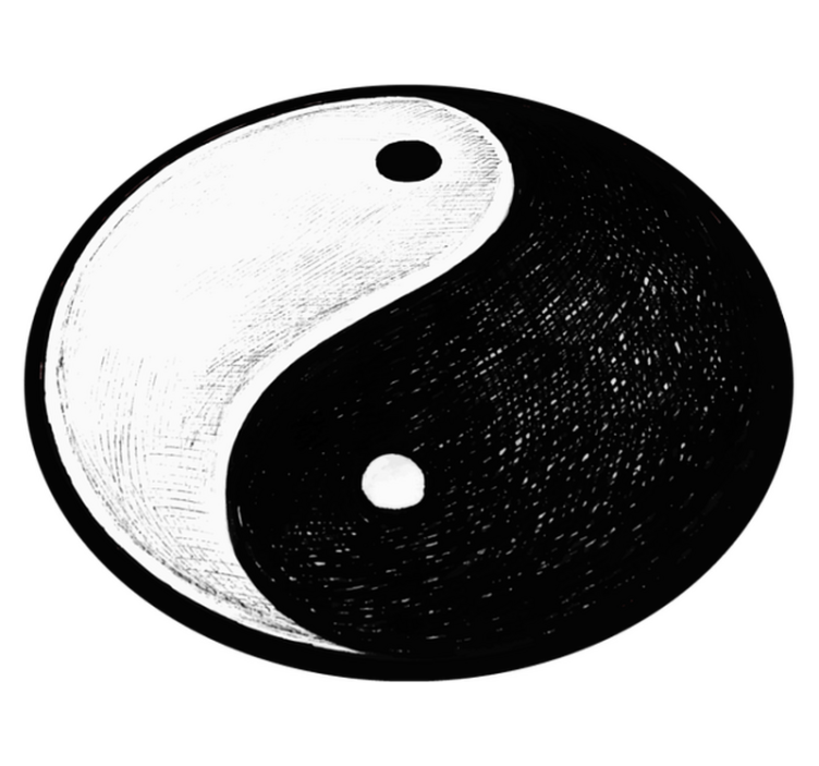 Tapis vinyle moderne équilibre original yin yang - TenStickers