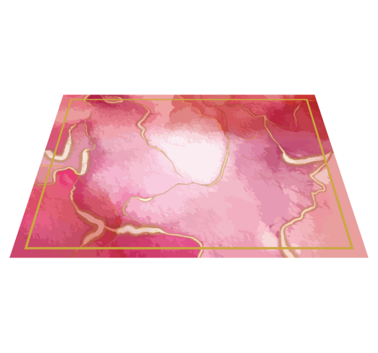 Tapis vinyle chambre Effet marbre rose et or - TenStickers