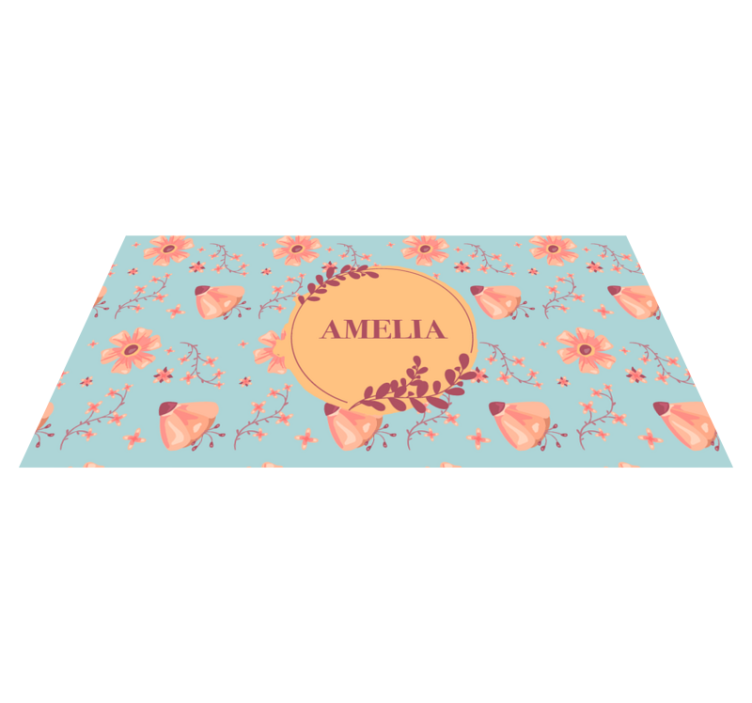 Tapis vinyle avec nom Fleurs d'oranger - TenStickers