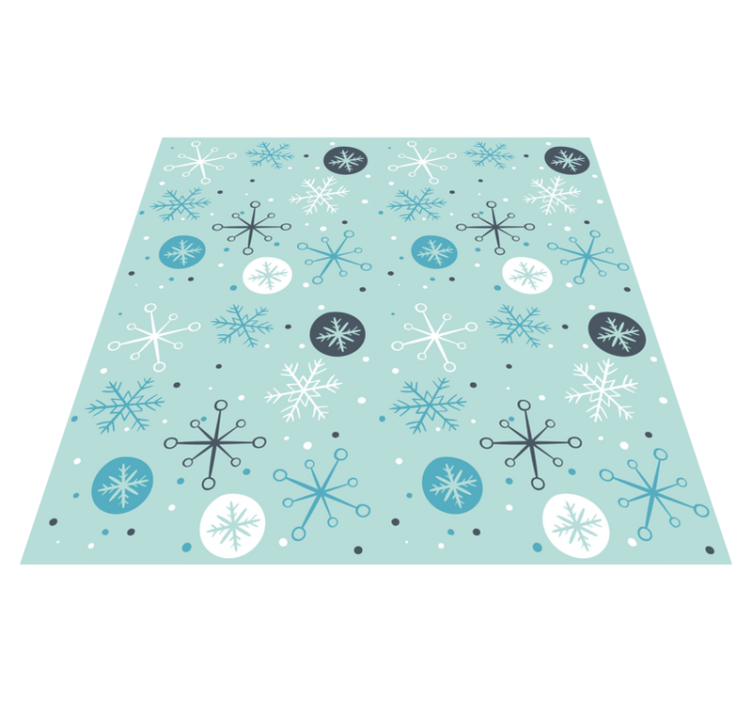 Tapis vinyle salon Flocons de neige bleus et blancs délicats - TenStickers