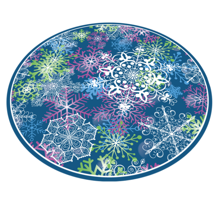 Tapis vinyle noël motif de flocon de neige coloré - TenStickers