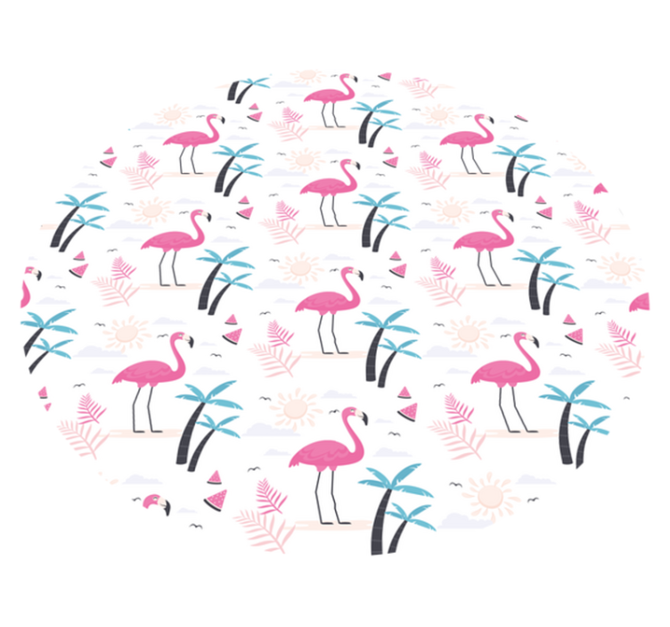 Tapis vinyle ado scène tropicale de flamants roses - TenStickers