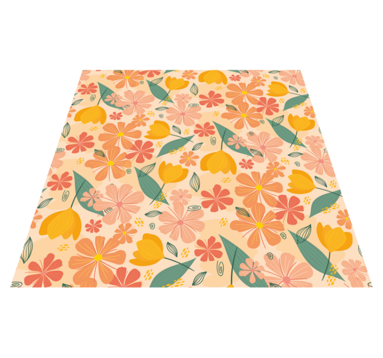 Tapis vinyle plantes fleurs printanières - TenStickers