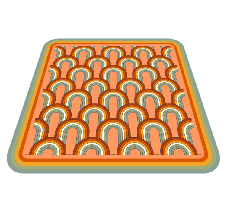 Tapis vinyle vintage arc-en-ciel années 70 - TenStickers