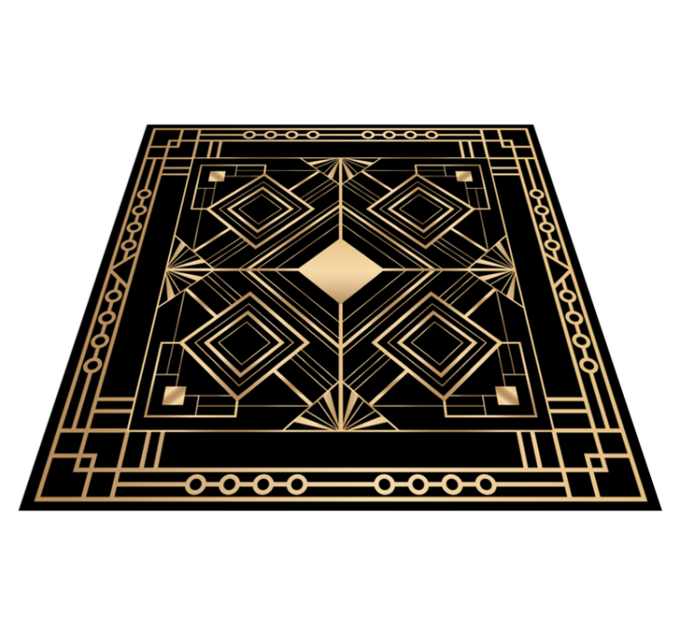 Tapis mosaique vinyle motif géométrique doré - TenStickers