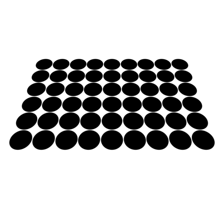 Tapis vinyle géométrique motif de cercle monochrome - TenStickers