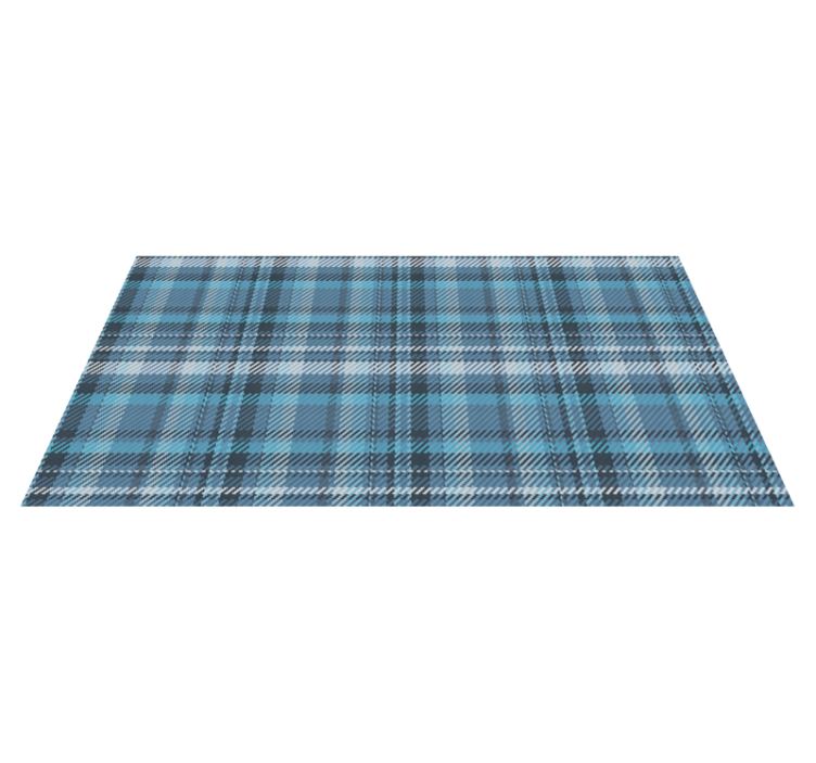 Tapis vinyle rayures motif écossais bleu - TenStickers