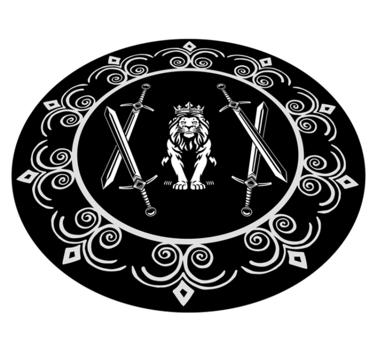 Tapis vinyle rond emblème du lion majestueux - TenStickers