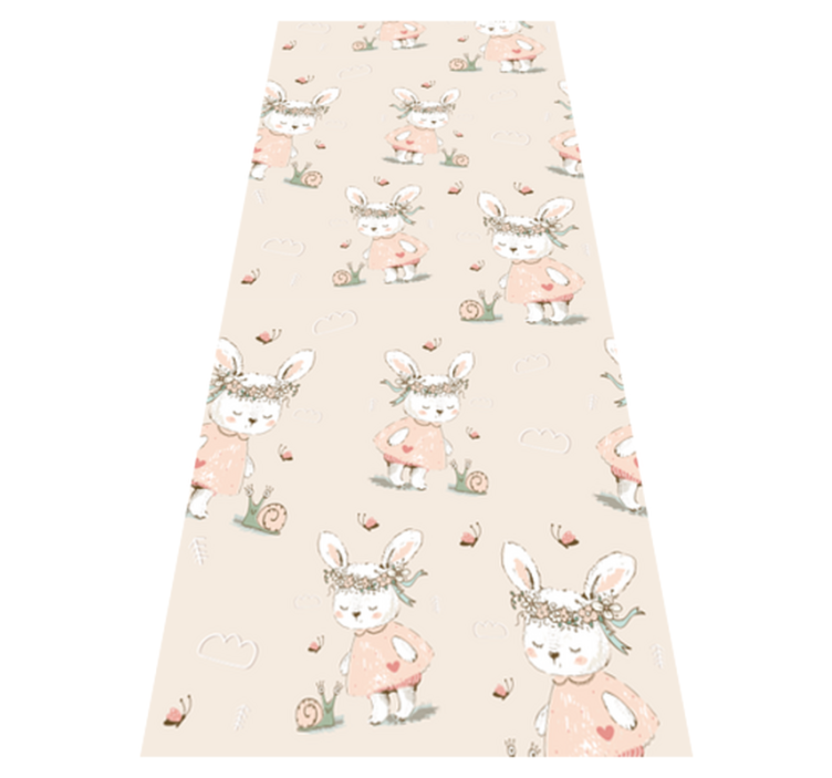 Tapis vinyle bébé personnages de lapin mignons - TenStickers