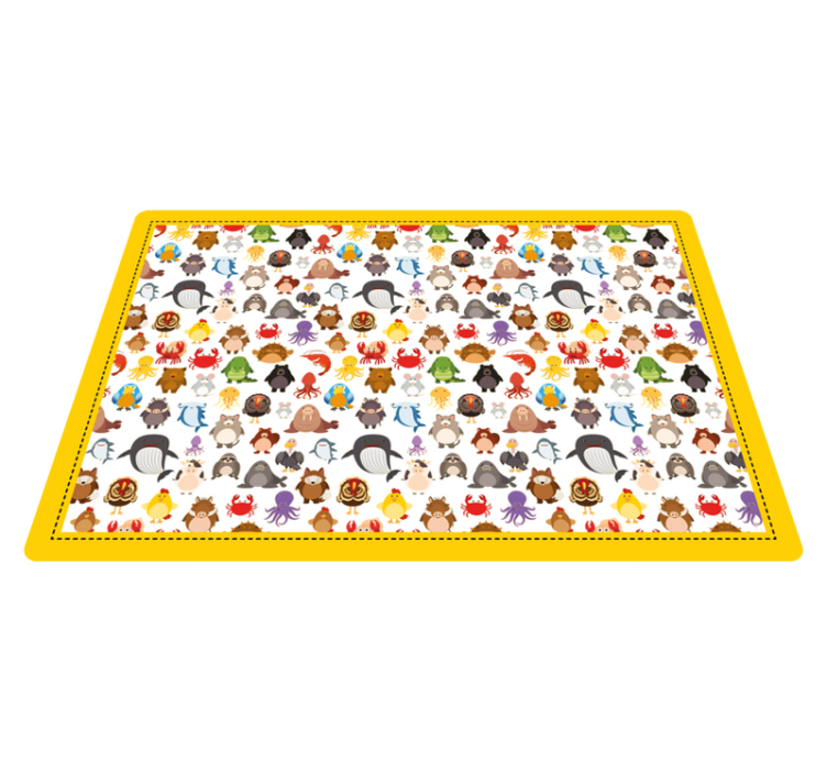 Tapis vinyle animal personnages animaux mignons - TenStickers