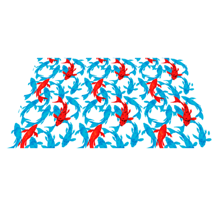 Tapis vinyle salle de bain poissons koi colorés - TenStickers