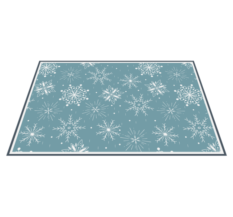 Tapis vinyle salon Flocons de neige bleus et blancs - TenStickers