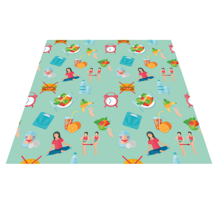 Tapis vinyle autres tapis icônes de mode de vie sain - TenStickers