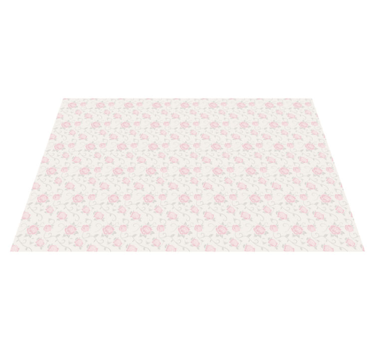 Tapis vinyle plantes motif de rose délicat - TenStickers