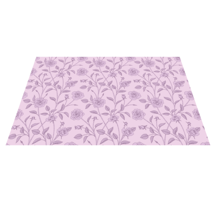 Tapis vinyle plantes motif floral lavande - TenStickers