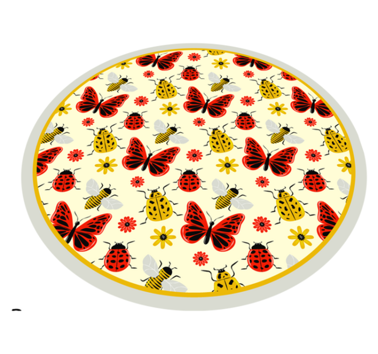Tapis vinyle animal motif d'insecte coloré - TenStickers