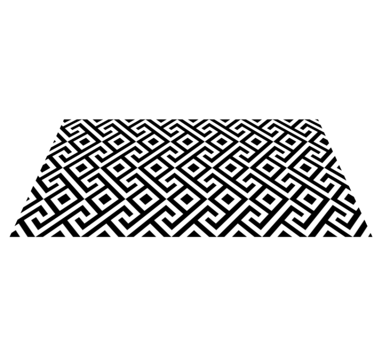 Tapis vinyle géométrique motif noir et blanc audacieux - TenStickers