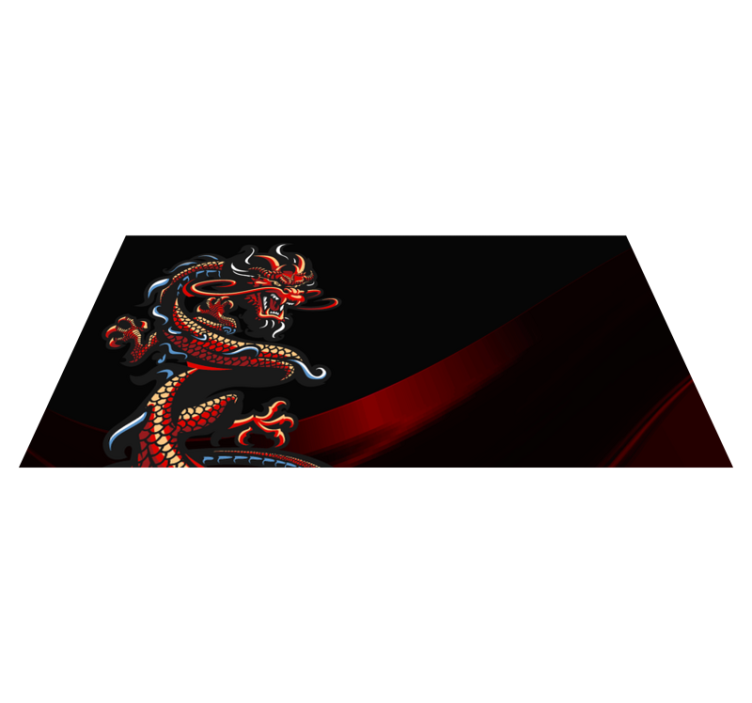 Tapis vinyle animal Dragon sombre recroquevillé - TenStickers