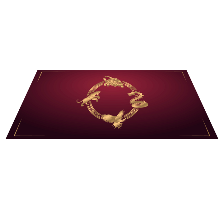 Tapis vinyle animal Quatre symboles dragon tigre - TenStickers