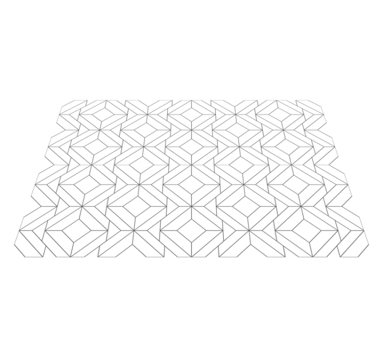 Tapis vinyle géométrique motif blanc - TenStickers