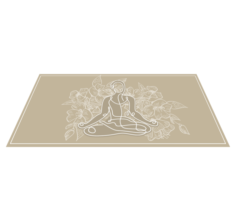 Tapis vinyle nature silhouette florale méditative - TenStickers
