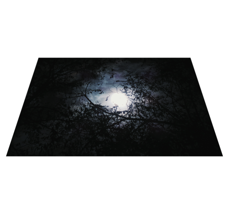 Tapis vinyle nature forêt étrange éclairée par la lune - TenStickers