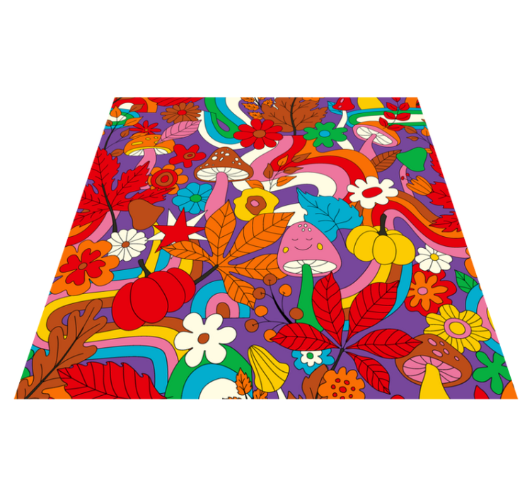 Tapis vinyle retro vinylee rétro flower power - TenStickers