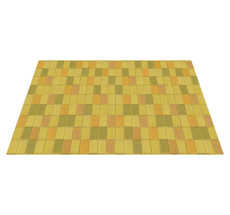 Tapis vinyle carreaux de ciment arrangement mosaïque jaune - TenStickers
