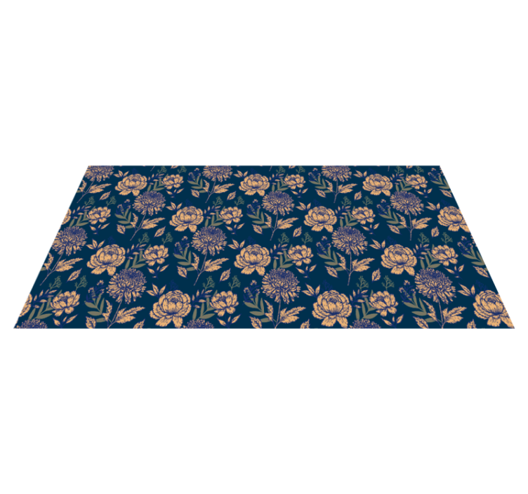 Tapis vinyle plantes imprimé bleu délicat - TenStickers