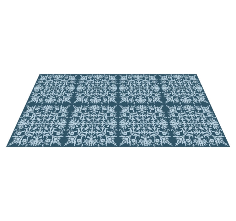 Tapis vinyle plantes plan de motif floral - TenStickers