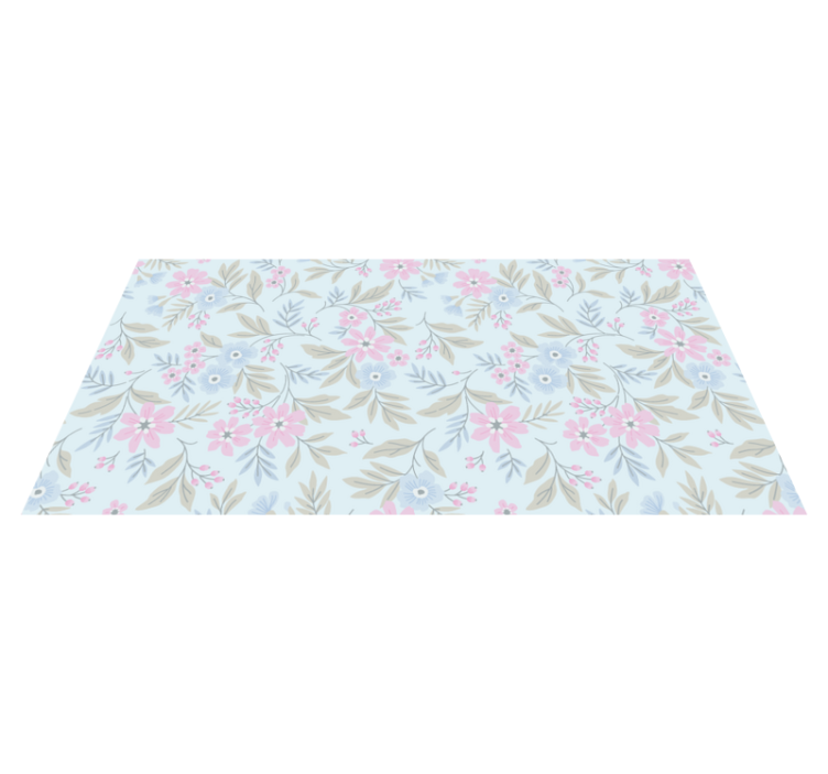 Tapis vinyle plantes motif floral pastel - TenStickers