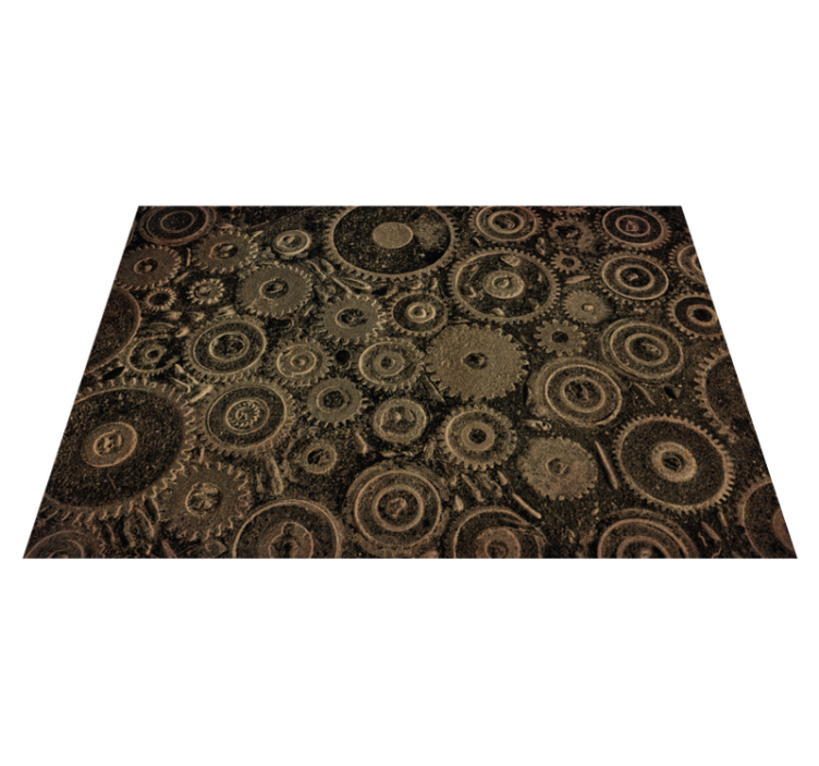 Tapis vinyle textures motif d'engrenages industriels - TenStickers