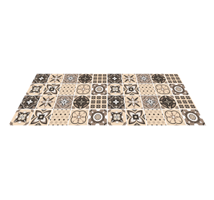 Tapis carreau de ciment vinyl motif de carreaux géométriques - TenStickers