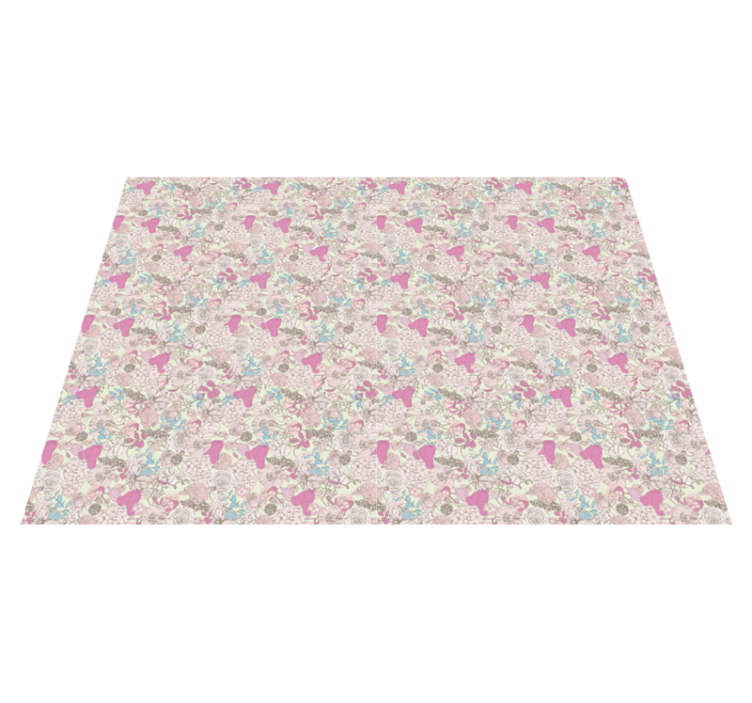 Tapis vinyle plantes motif de glace florale - TenStickers