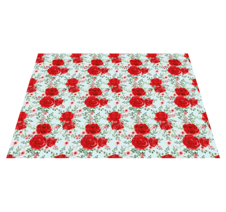 Tapis vinyle plantes élégance florale rouge - TenStickers