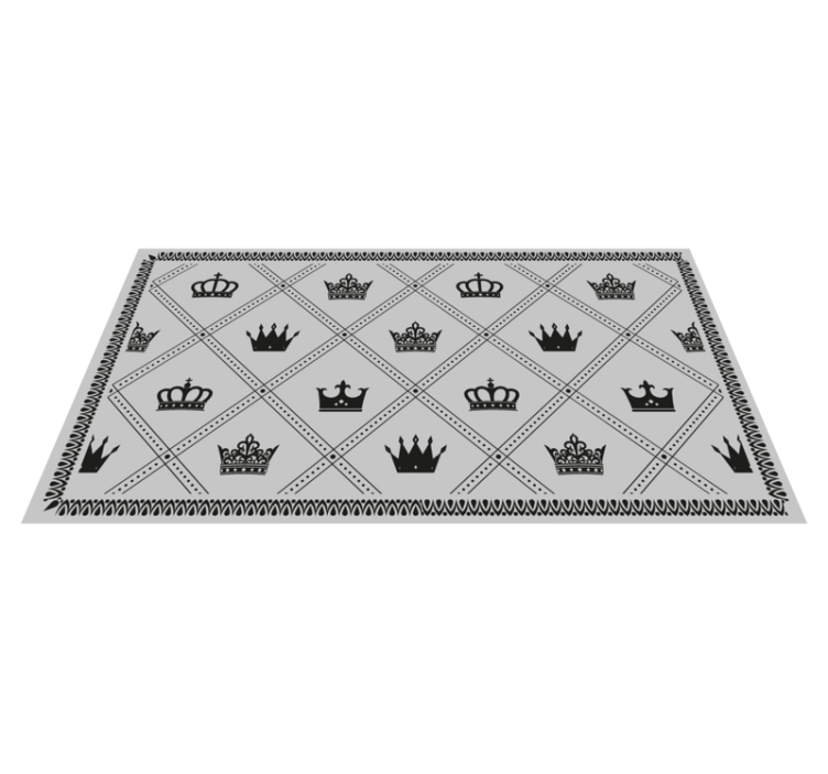 Tapis vinyle gris motif de couronne monochrome - TenStickers