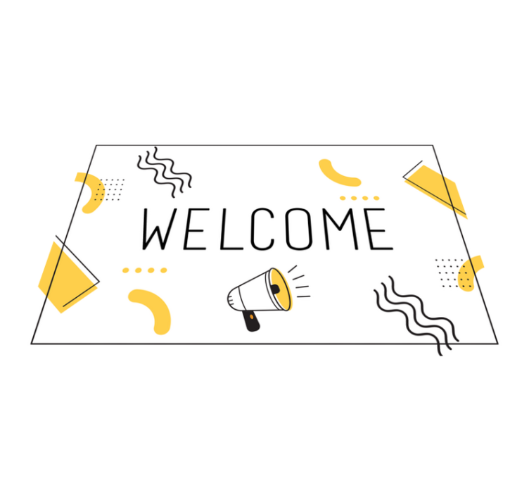 Tapis vinyle citation bonjour et bienvenue - TenStickers