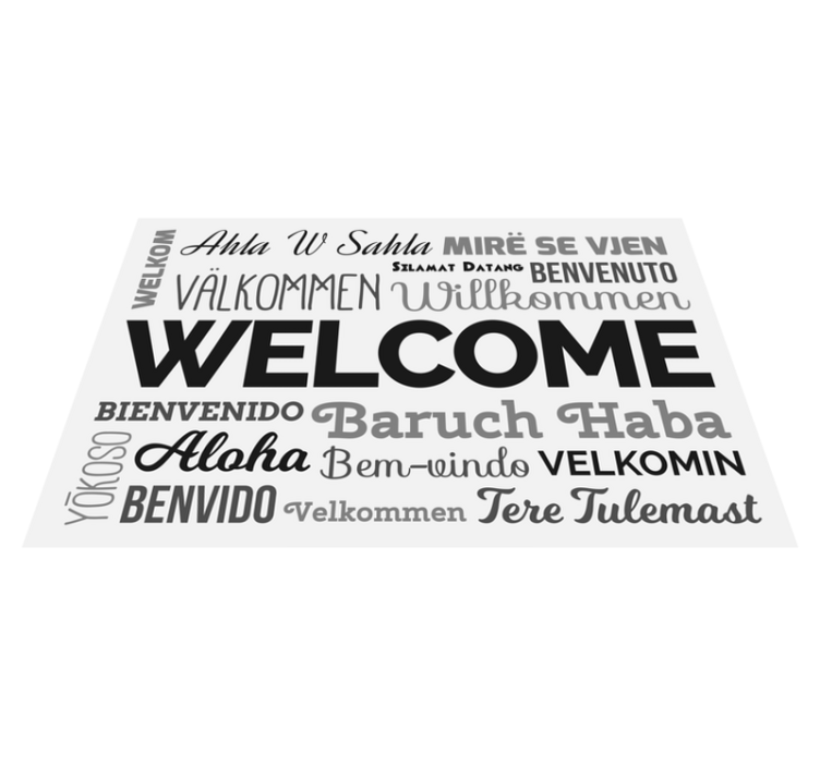 Tapis vinyle entrée Bienvenue en plusieurs langues - TenStickers