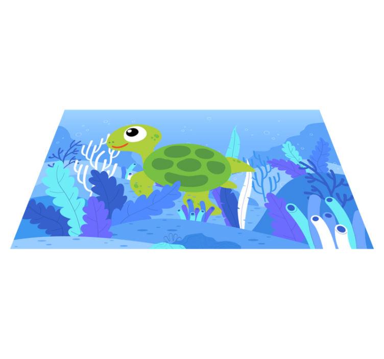 Tapis vinyle pour enfants paysage marin joyeux - TenStickers