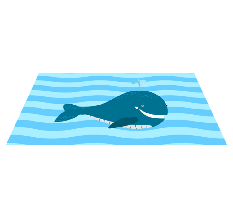 Tapis vinyle pour enfants illustration de baleine souriante - TenStickers