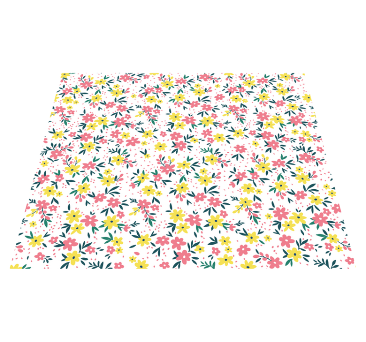 Tapis vinyle plantes toile florale de printemps - TenStickers